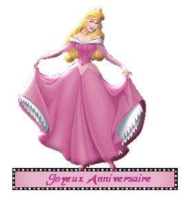 Joyeux Anniversaire - Princesse - Disney - Dessin animé - Coeur - Gif scintillant - Gratuit