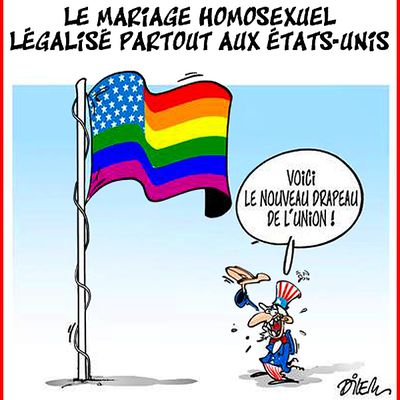 DESSIN de DILEM : Le mariage homosexuel légalisé aux États-Unis !