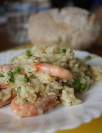 Risotto aux petits pois et crevettes