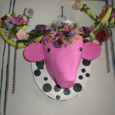 tête de cerf déco murale papier mâché pièce unique