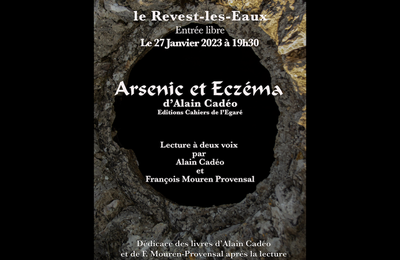 lecture Arsenic et Eczéma / 27 janvier 19 H 30 / COMONI / Le Revest