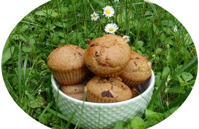 Muffins rhubarbe & chocolat noir - IG Bas 