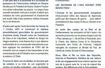 Résolution adoptée lors de l'Assemblée Générale de l'ADIRP du Pas-de-Calais