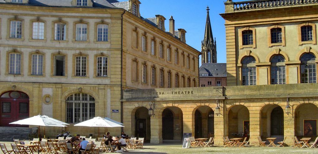 Île de Saulcy, Opéra-théâtre, temple protestant, place de la Comédie, pont st Marcel, la Moselle