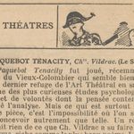 Renée Dunan "Les Théâtres" (1920)