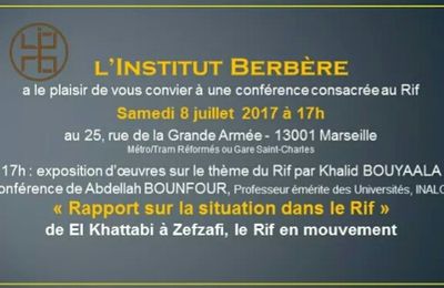 Èvènement : Conférence sur le Rif à l'Institut Berbère de Marseille. 