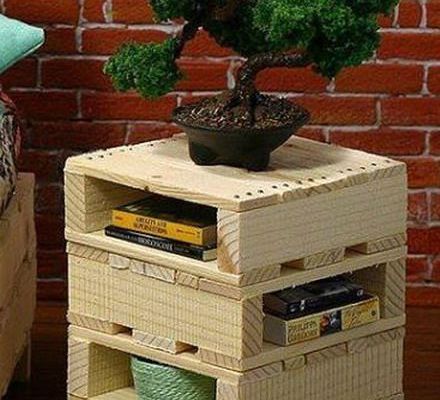 Pallet side table