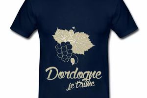 T Shirt Aquitaine bleu m homme Dordogne Je t'aime 24