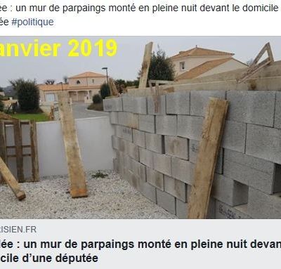 Un mur de parpaings a poussé dans la nuit du 5 au 6 janvier 2019, mdr