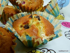 Muffin framboises, muffins poires 