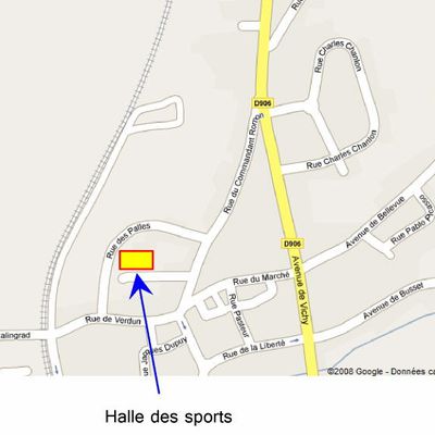 Petit plan pour se rendre à Halle des Sports à Saint Yorre