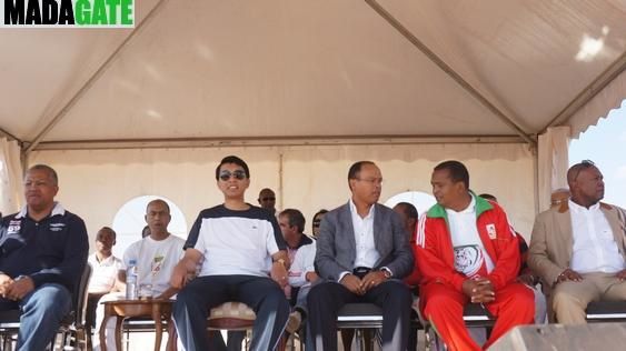 le Président Andry Rajoelina, a procédé à la pose de la première pierre du futur Temple de Rugby. Photos: Harilala Randrianarison