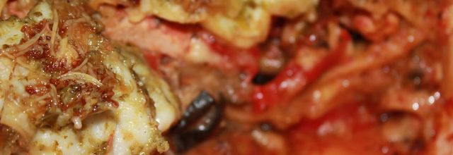 Lasagne aubergines poivrons et poulet