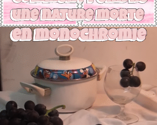 Dessin et peinture - vidéo 4125 : Comment peindre une nature morte en monochromie ? - les rapports entre l'ombre et la lumière ( raisins, marmite et verre ) 2/3. - aquarelle
