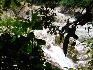 L'amont de la piscine, la piscine avec sa corde bien utile! la cascade en aval, la sortie de secours... retour à vélo avec une petite halte rustique!!