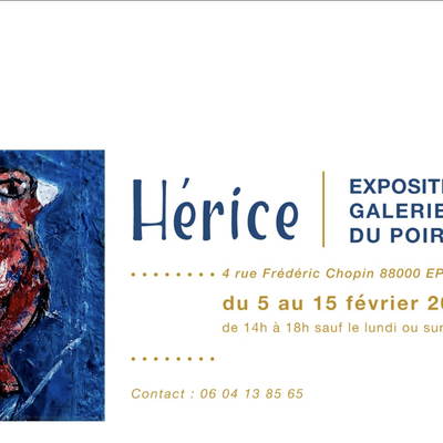 Hérice expose à la galerie du Poiron à Epinal
