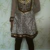 Salwar kameez blanc-marron enfant