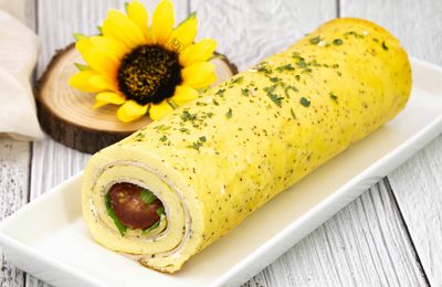 Omelette roulée au Poulet