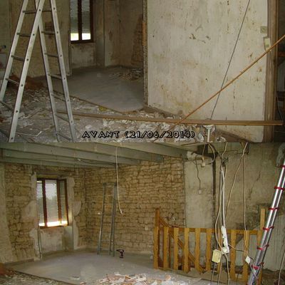 Maison Cherveux, petites photos avant et après cassage