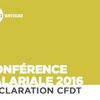 Conférence salariale 2016 : déclaration CFDT