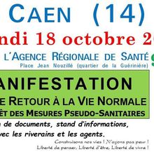 Manifestation devant l'Agence Régionale de Santé à Caen lundi 18 octobre 2021