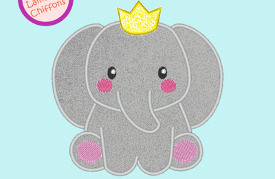 Appliqué Eléphant roi