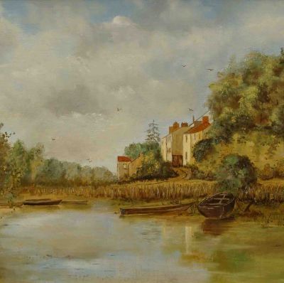 La Becque à St Sébastien sur Loire, peinture à l'huile