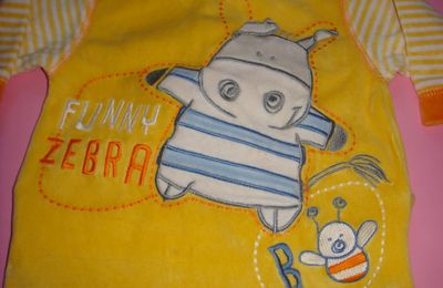 pyjama "funny zebra" taille 6 mois