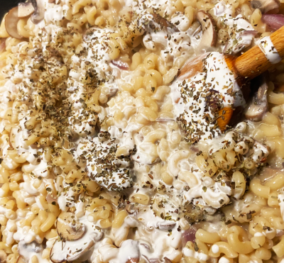 Risotto de coquillettes aux champignons