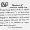 Réunion du PAF le 08/10 : organisation des évènements de l'année