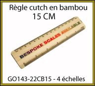 Règle-cutch professionnelle de 15cm en bambou avec 4 échelles - GO143-22CB15
