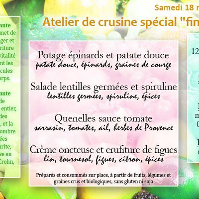 Atelier de crusine spécial "fini l'été" 18 novembre 2023