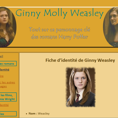 Mise à jour de mon site GinnyMollyWeasley