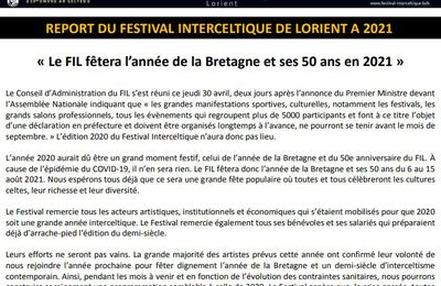 Le Festival interceltique de Lorient reporté