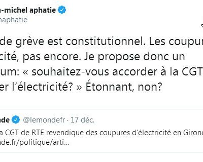 REFLEXIONS SUITE A UN MESSAGE DE JM APATHIE SUR TWITTER