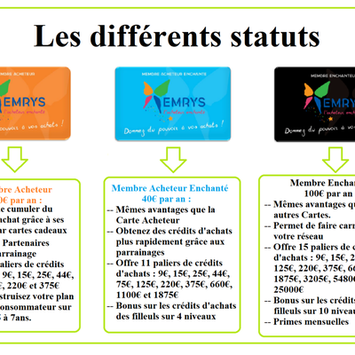 Les différents statuts chez Emrys