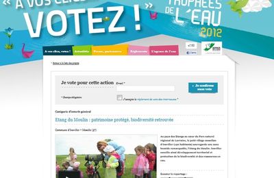Un trophée de l'eau pour l'Etang du Moulin : a vous de voter !