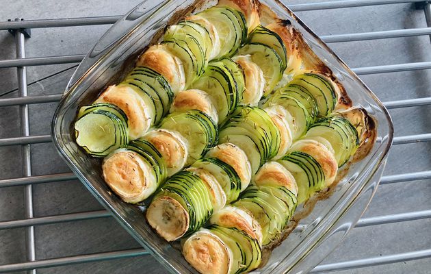 Tian de courgettes à la chèvre 