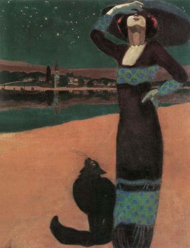Le Chat Noir En Peinture Chatterie Cuore Di Leone Chats Norvegiens