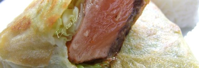 Croustillant de saumon frais au chou vert