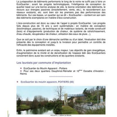 Lauréat pour la ville de Poitiers de l’appel à projets EcoQuartier 2009