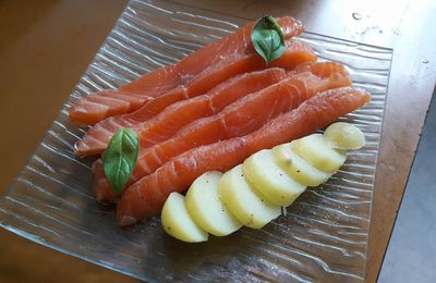 Saumon Gravlax rapide au basilic