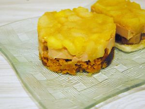 Tatin de pommes/poires aux deux foies gras