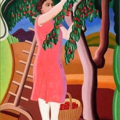  Le temps des cerises par les peintres -  Auguste Herbin (1882 -1960) cueillette des cerises