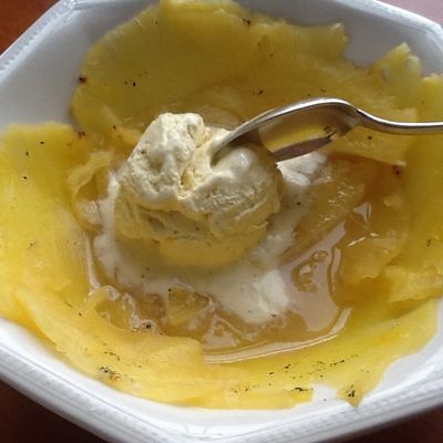 Dessert gourmand : Ananas et son sirop rhum vanille