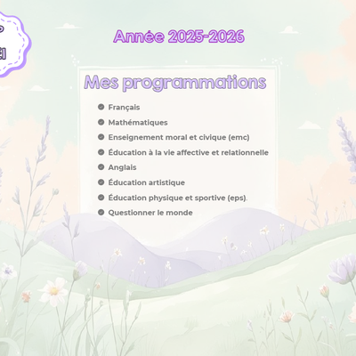 Mes outils et programmations 2025 CP/CE1