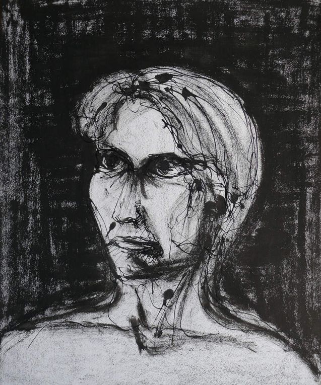 Encre noire sur papier lisse, 30 cm x 40 cm, à partir de modèles vivants
