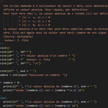 Script Python #4 (Hors-série) : Afficher et calculer la valeur absolue d'un nombre #4 (1re variante)