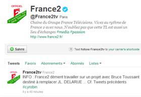 France 2 dément un projet pour remplacer Delarue en janvier.