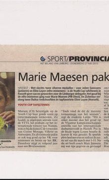 Marie Maesen remporte l'or au internationaux d'Hasselt